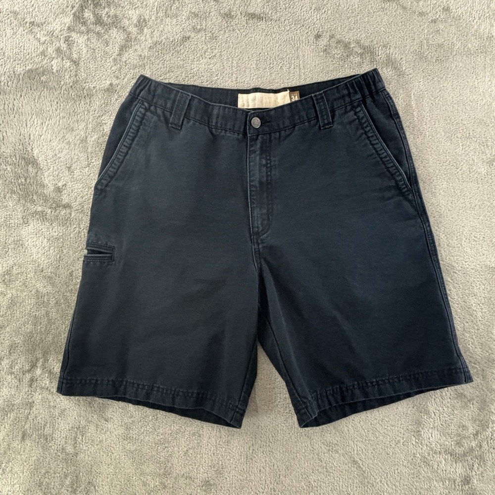 Kahala Bermuda Walking Shorts Size Mens 34 Navy Blue Cotton Elastic Waistband